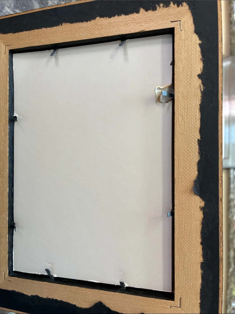 Gold Double Hinged Picture Frame with gold embossed Trim